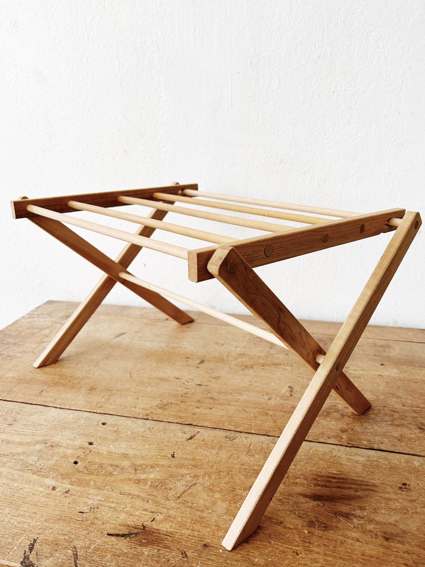 Petite Vintage Collapsible Wood Drying Rack