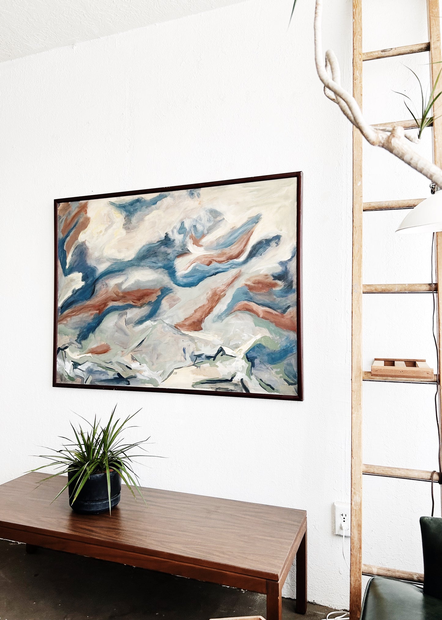 Large Original Vintage Framed Abstract Painting