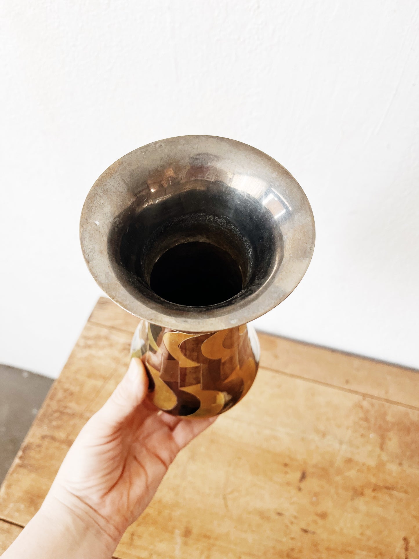 Vintage Mixed Metal Vase