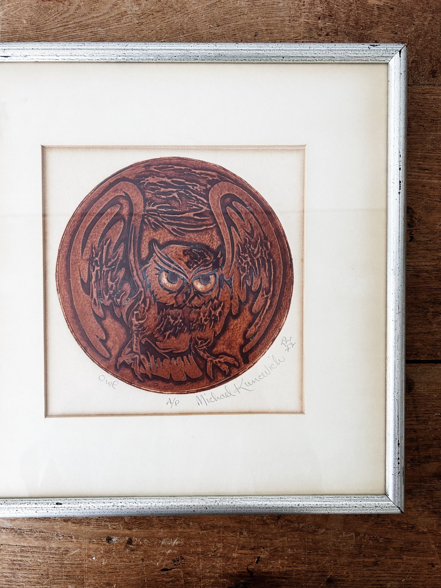 Vintage Owl Etching