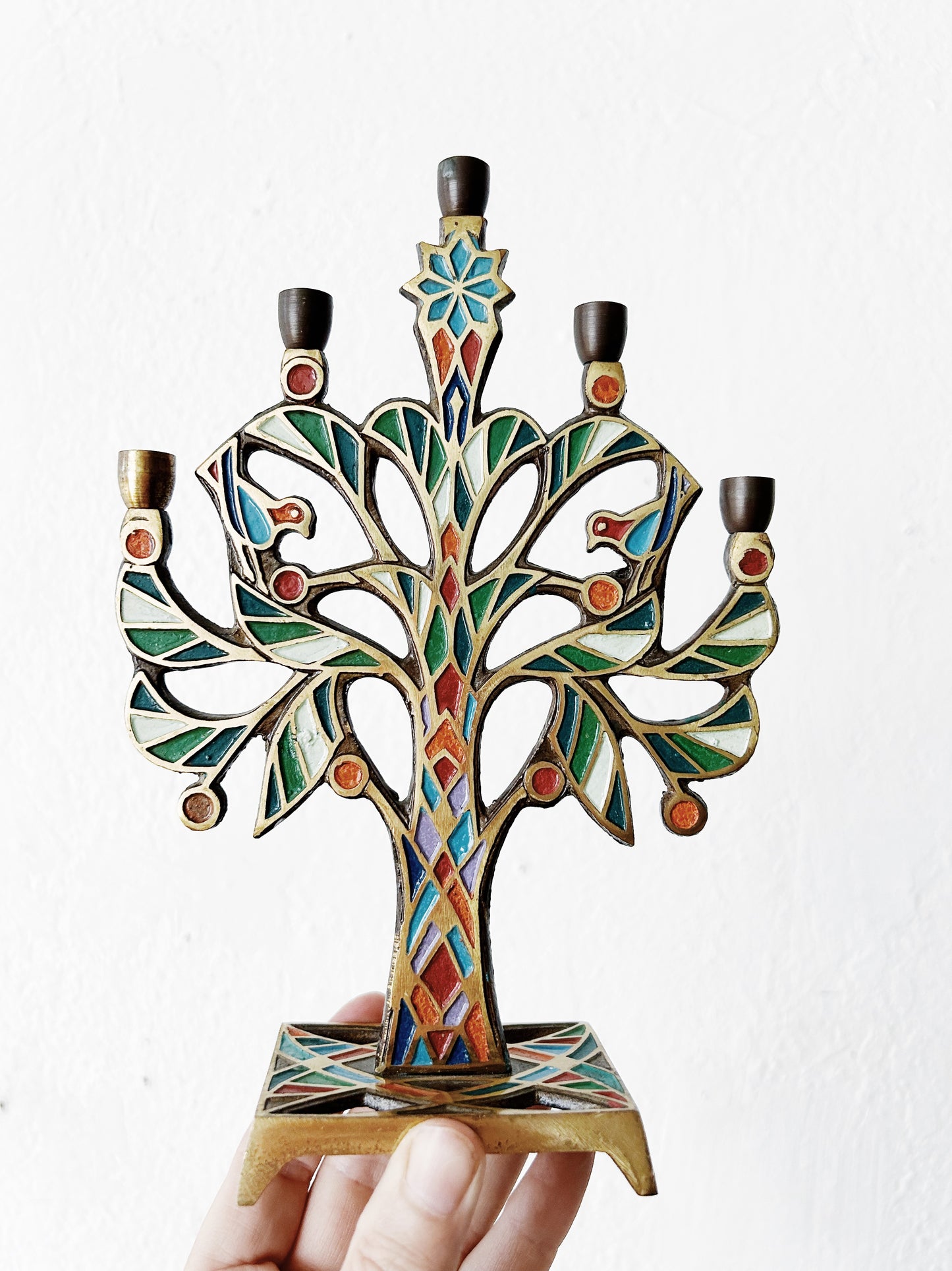 Brass Tree of Life Candelabra Israel