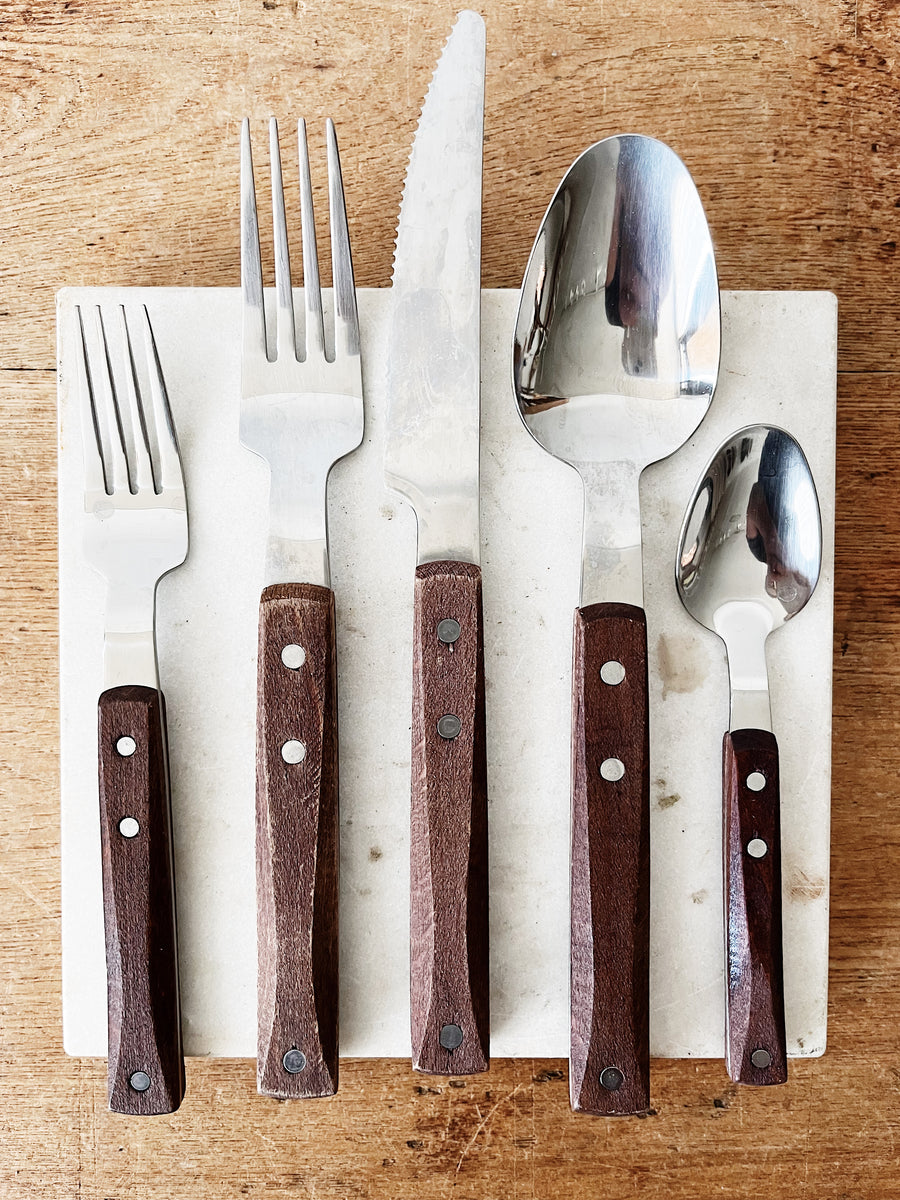 Vintage Wood Flatware Set Maven Collective