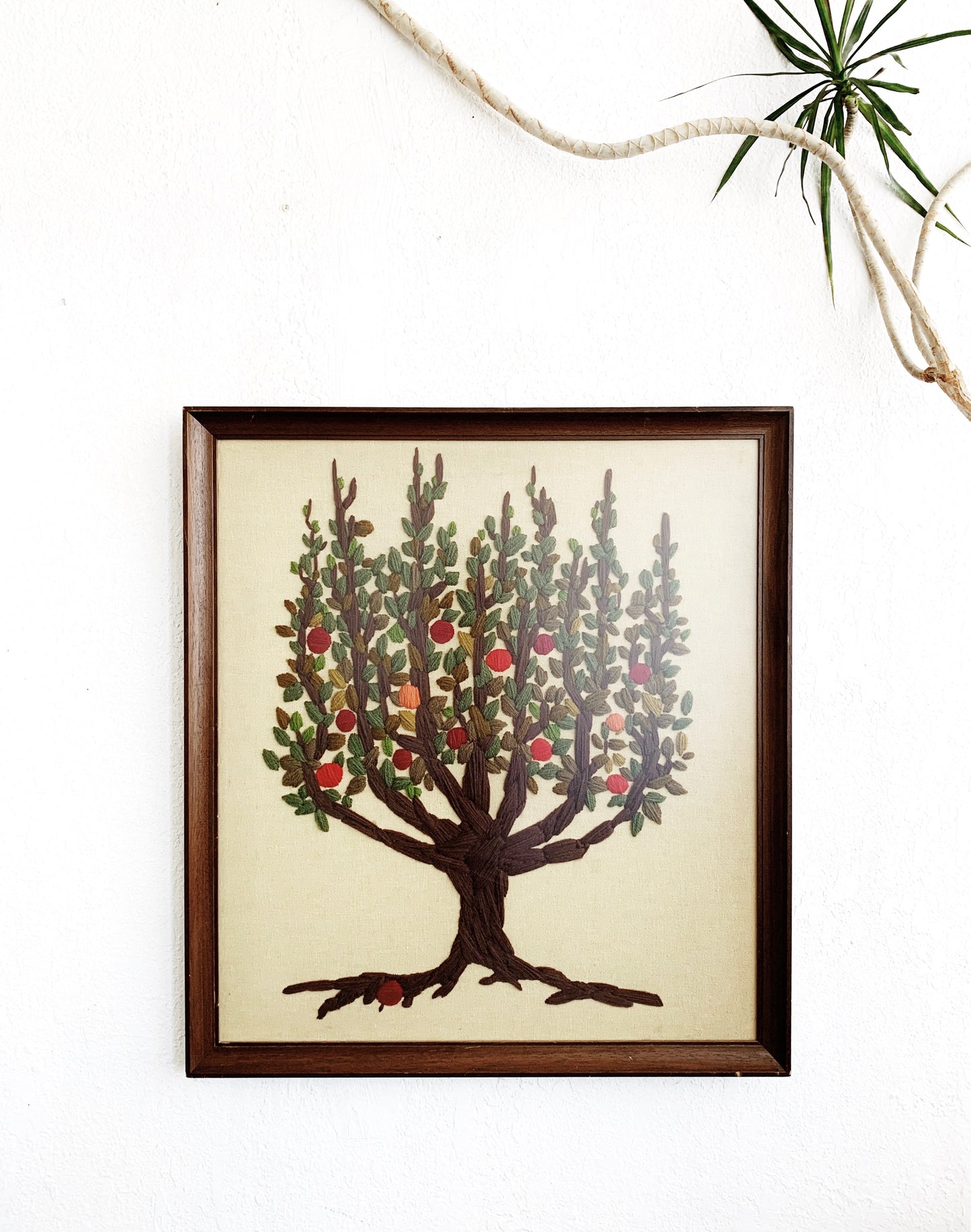 Large Vintage Framed Fiber Art