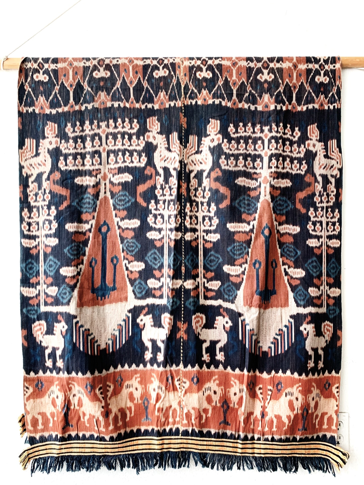 1950’s Handstitched, Natural Dye Ikat Textile