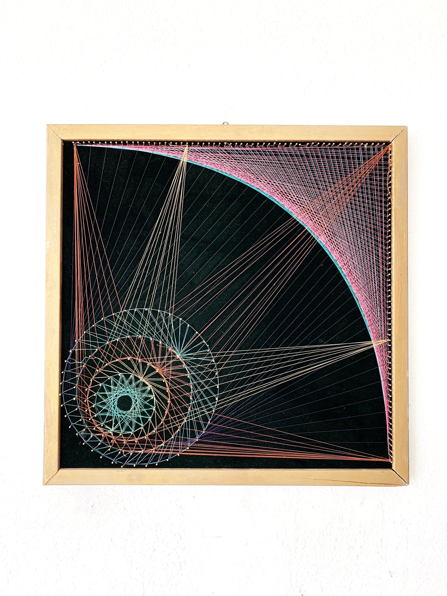 Vintage Original Framed String Art