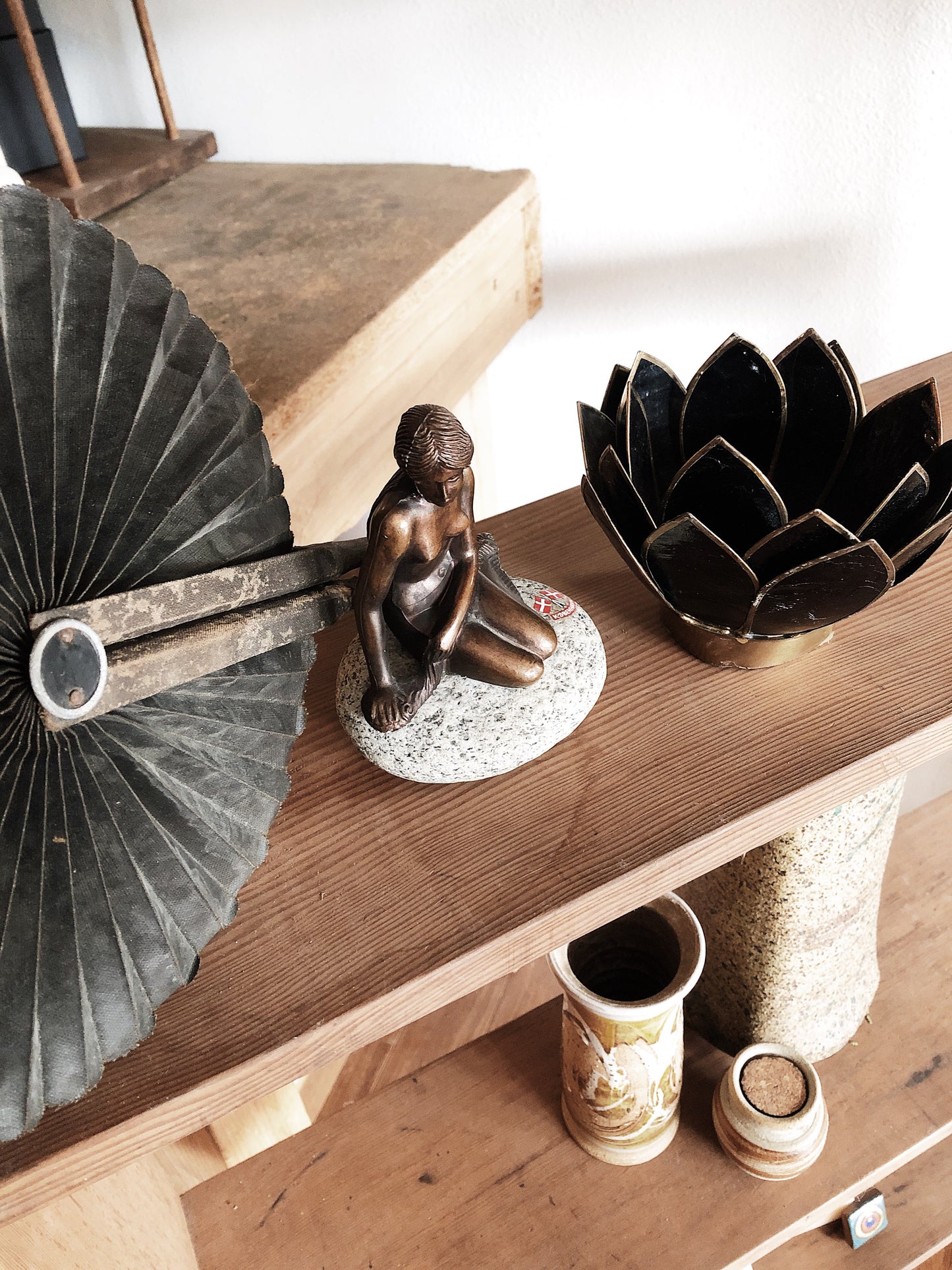 Vintage Capiz Lotus Altar Candle