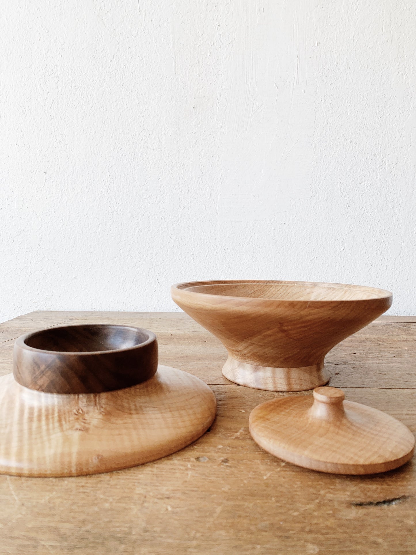 Stunning Handmade Sculptural Wood Tiffin