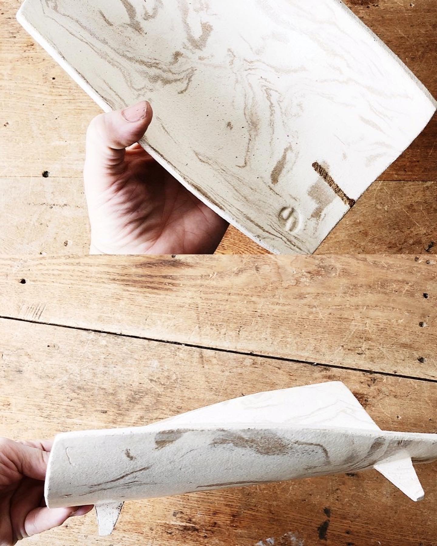 Handmade Swirled Footed Dish