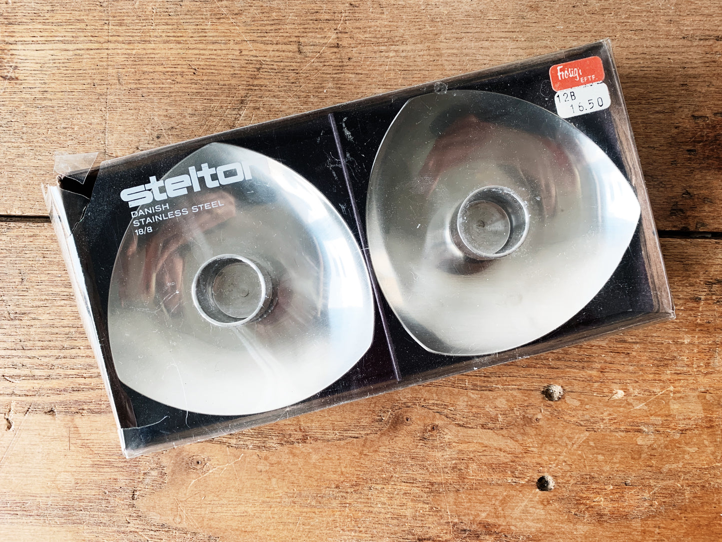 Mid Century Danish Stainless Steel Candle Holders