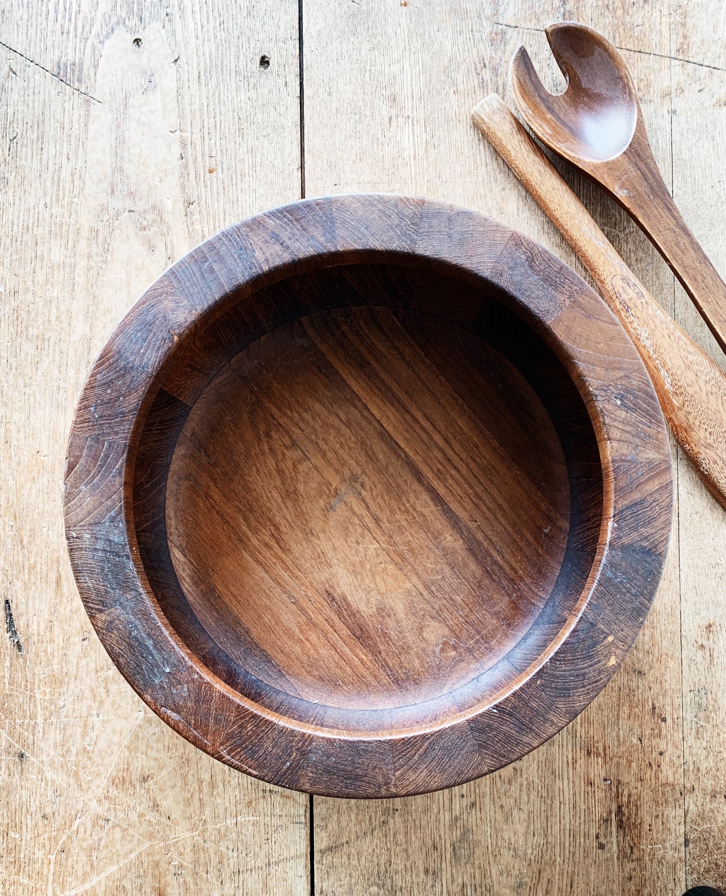 Dansk Mid Century Staved Teak Salad Bowl and Servers