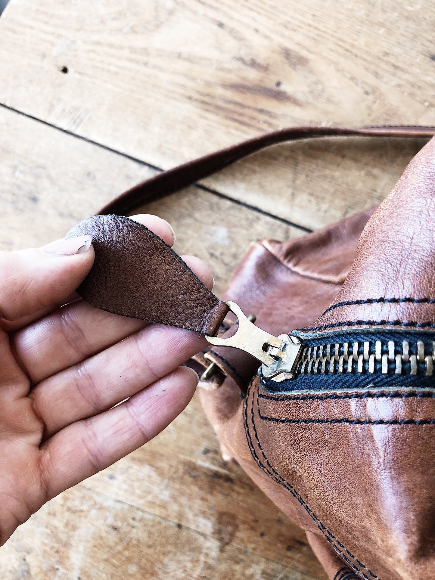 Vintage Leather Duffel Bag