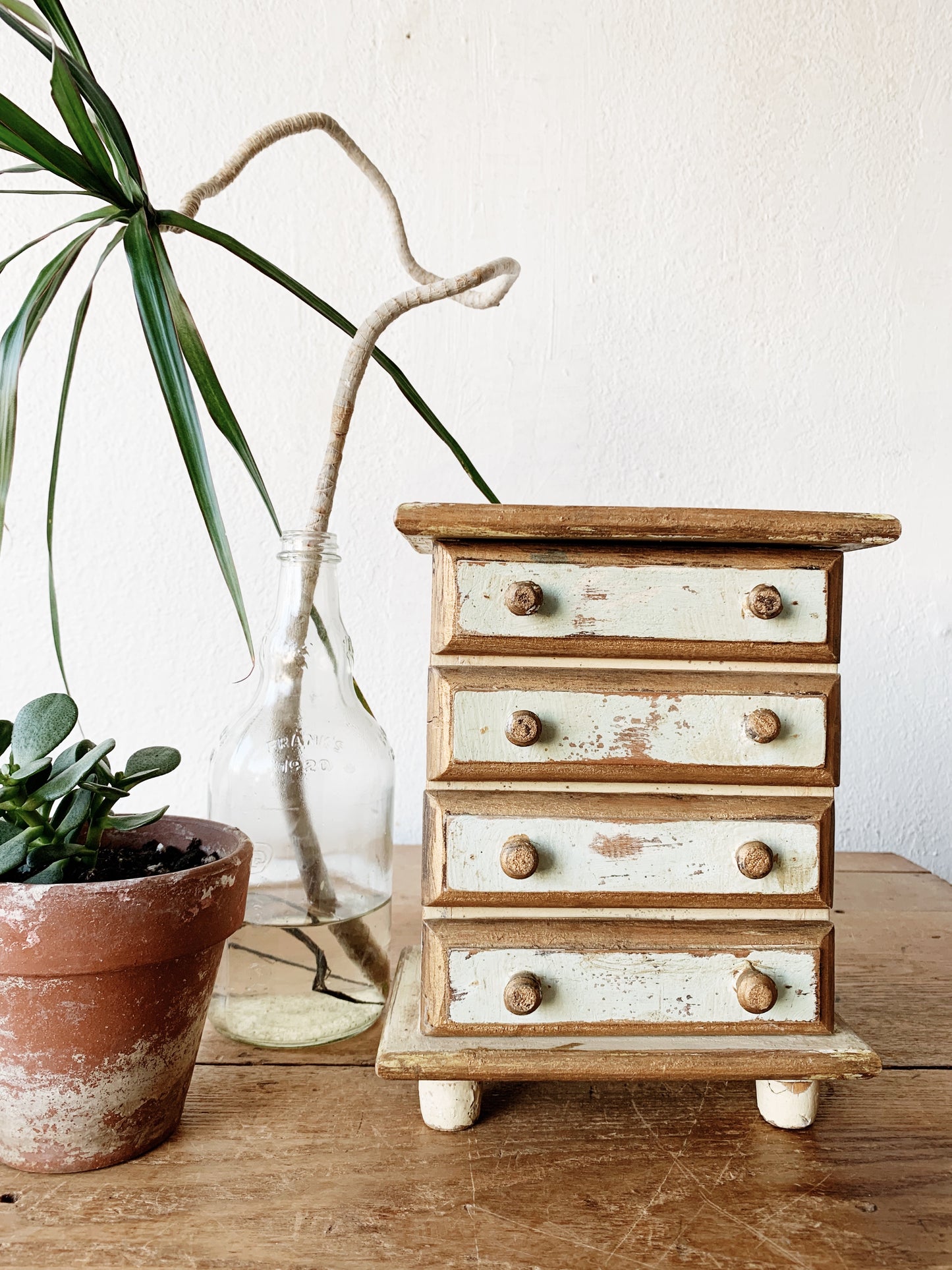 Antique Wood Jewelry Chest