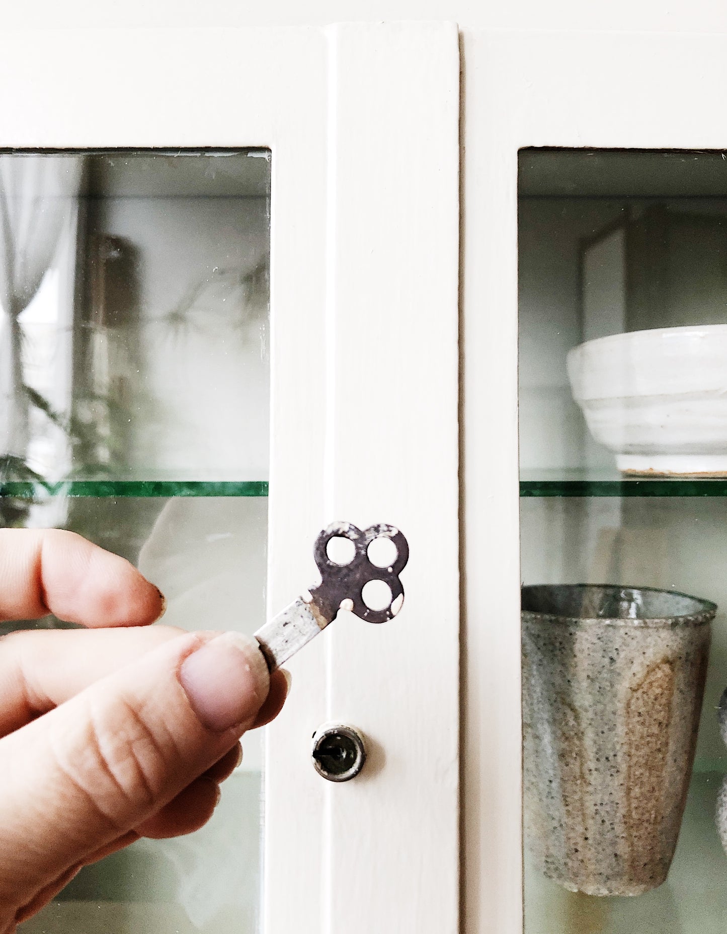 Antique Metal Medical Cabinet