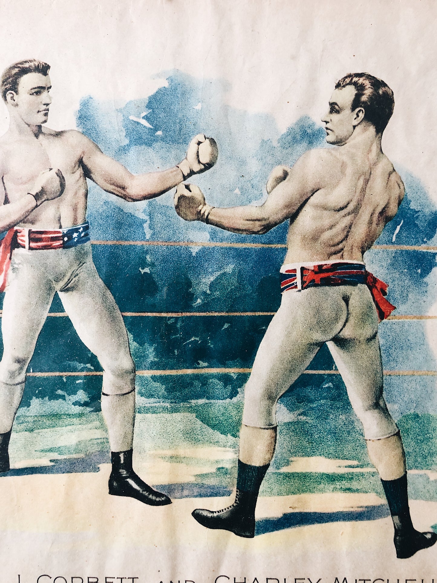 Antique Boxing Lithograph