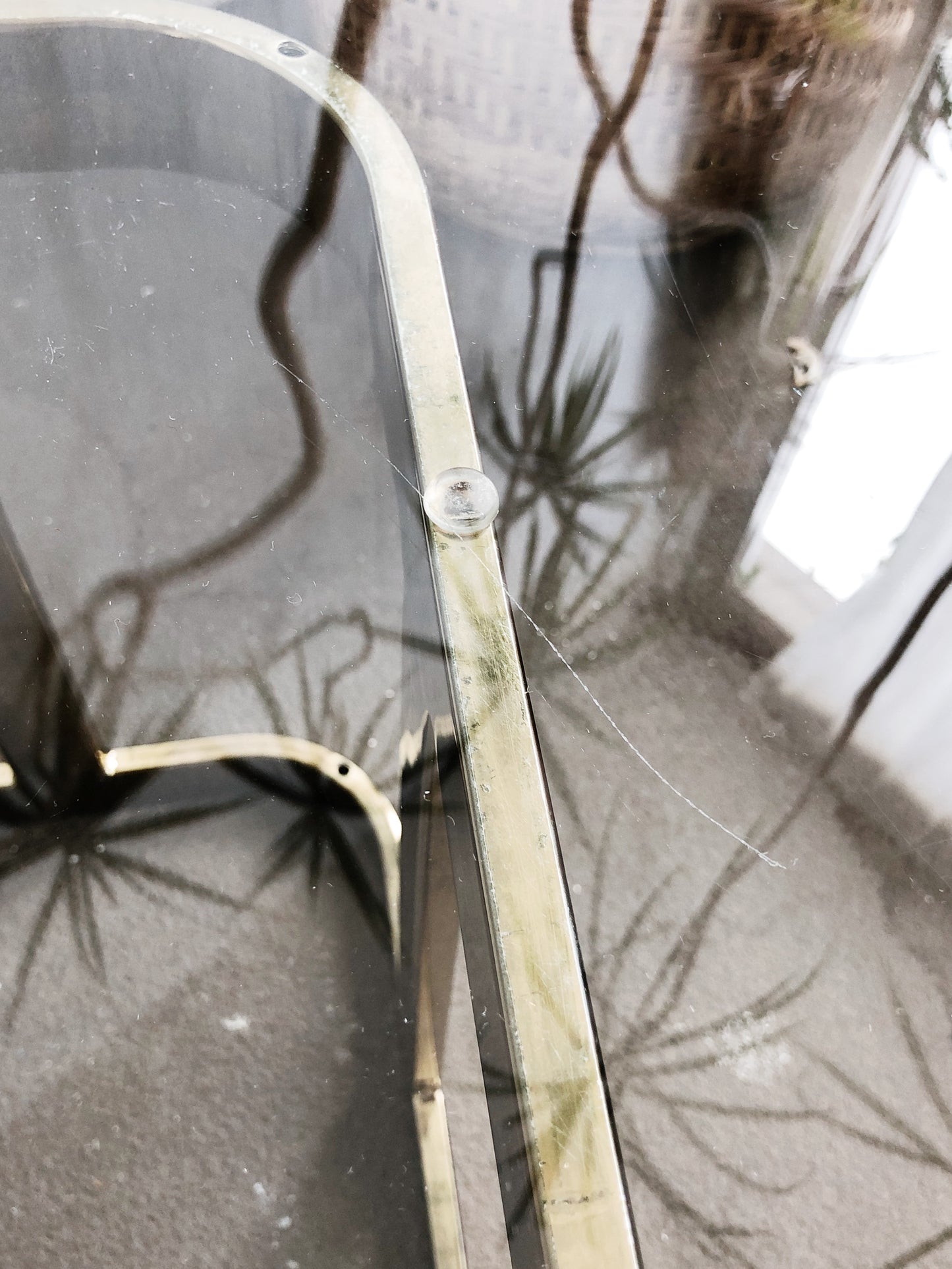 Vintage Brass and Glass Table