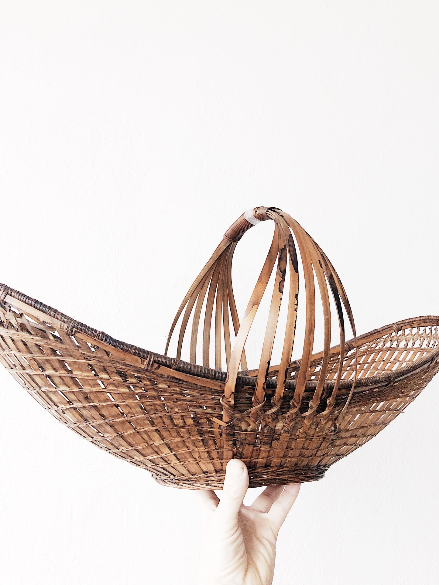 Large Vintage Oblong Gathering Basket
