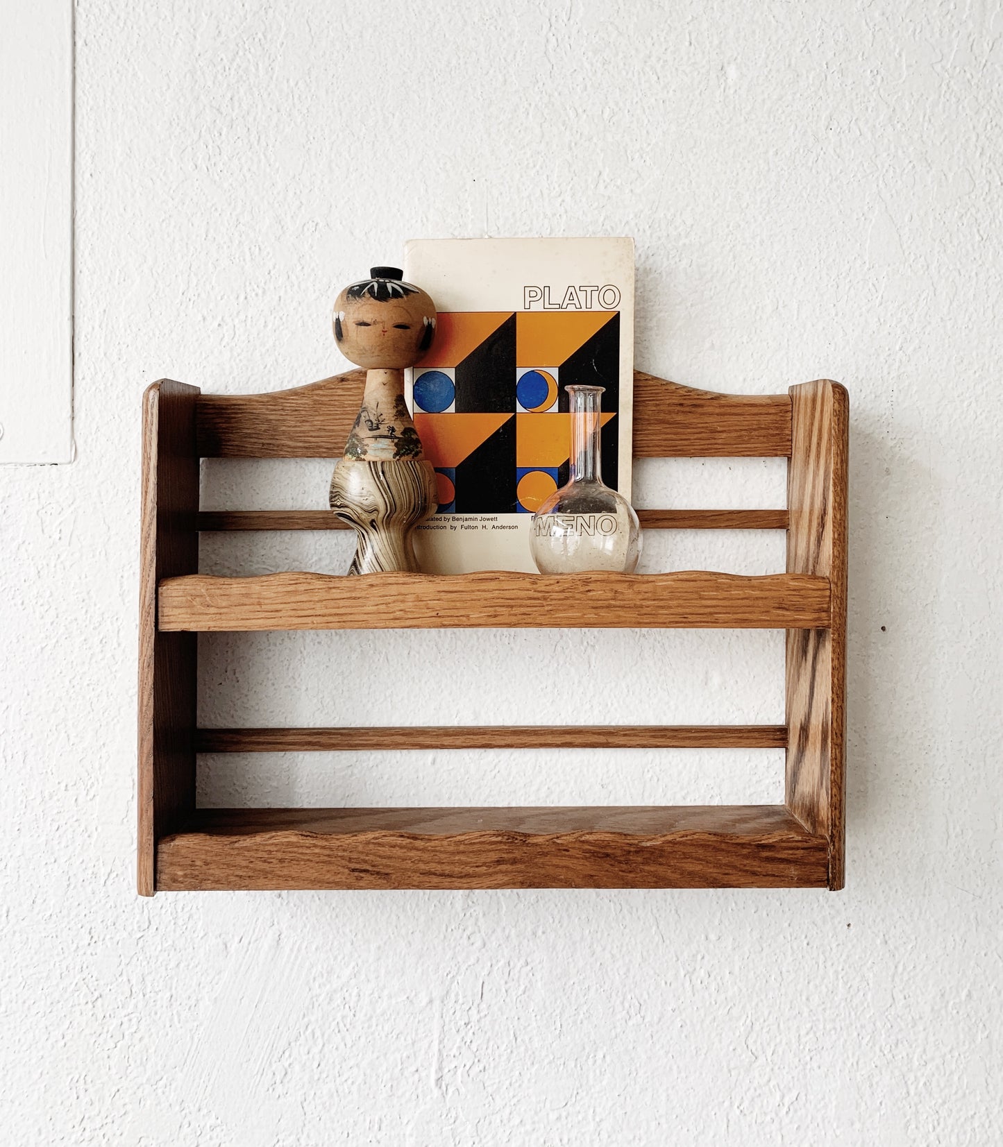 Vintage Oak Spice Rack or Apothecary Shelf