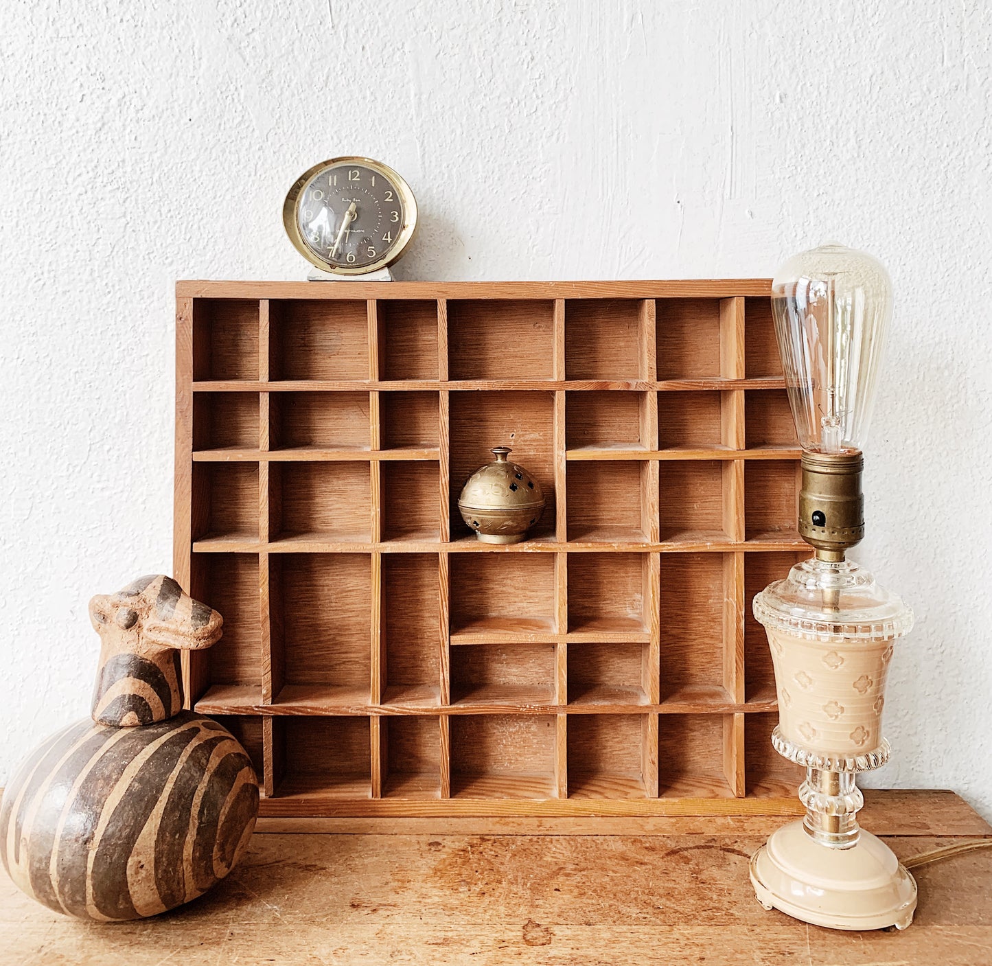 Vintage Two Tone Cut Glass Lamp