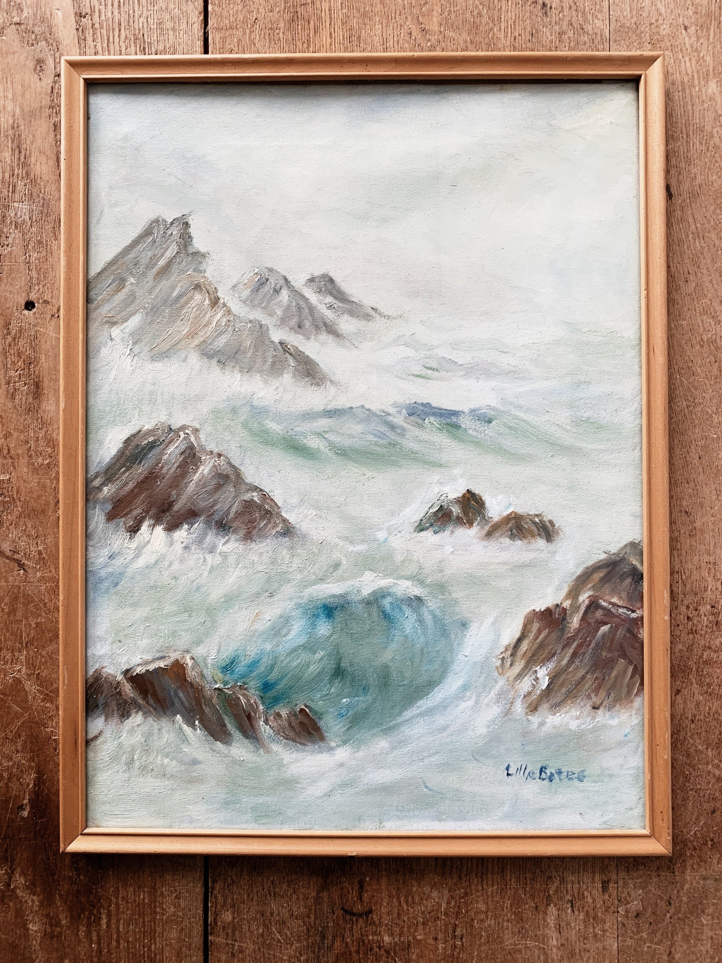 Vintage Framed Seascape Painting