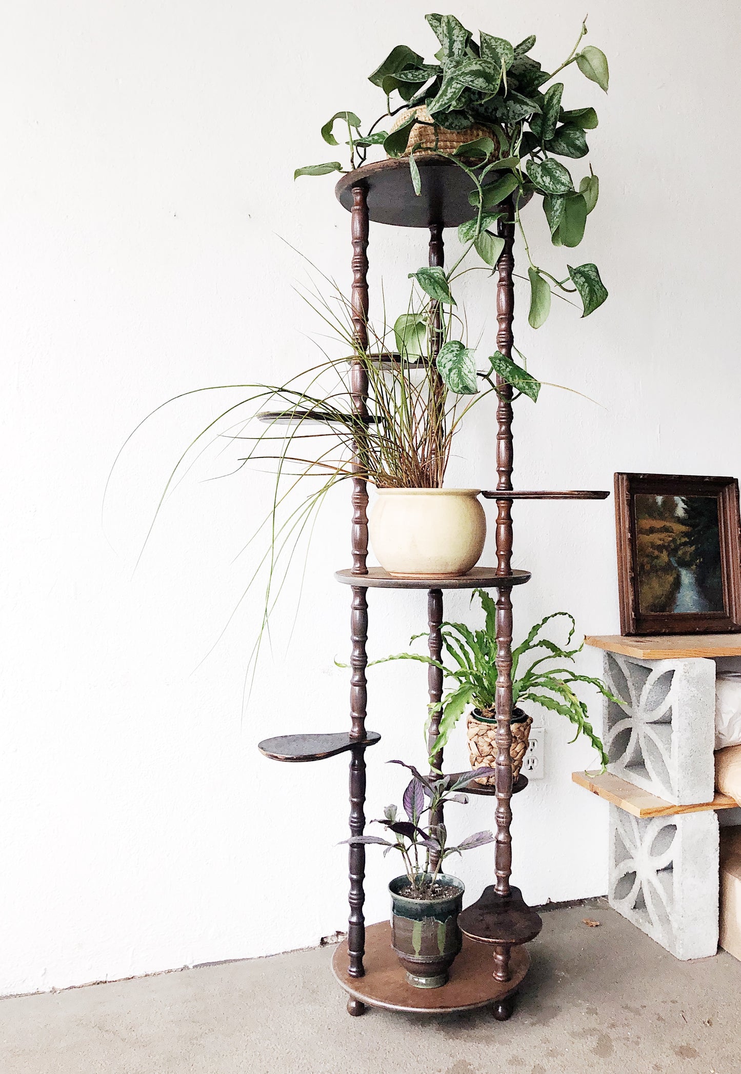 Vintage Spindled Plant Stand