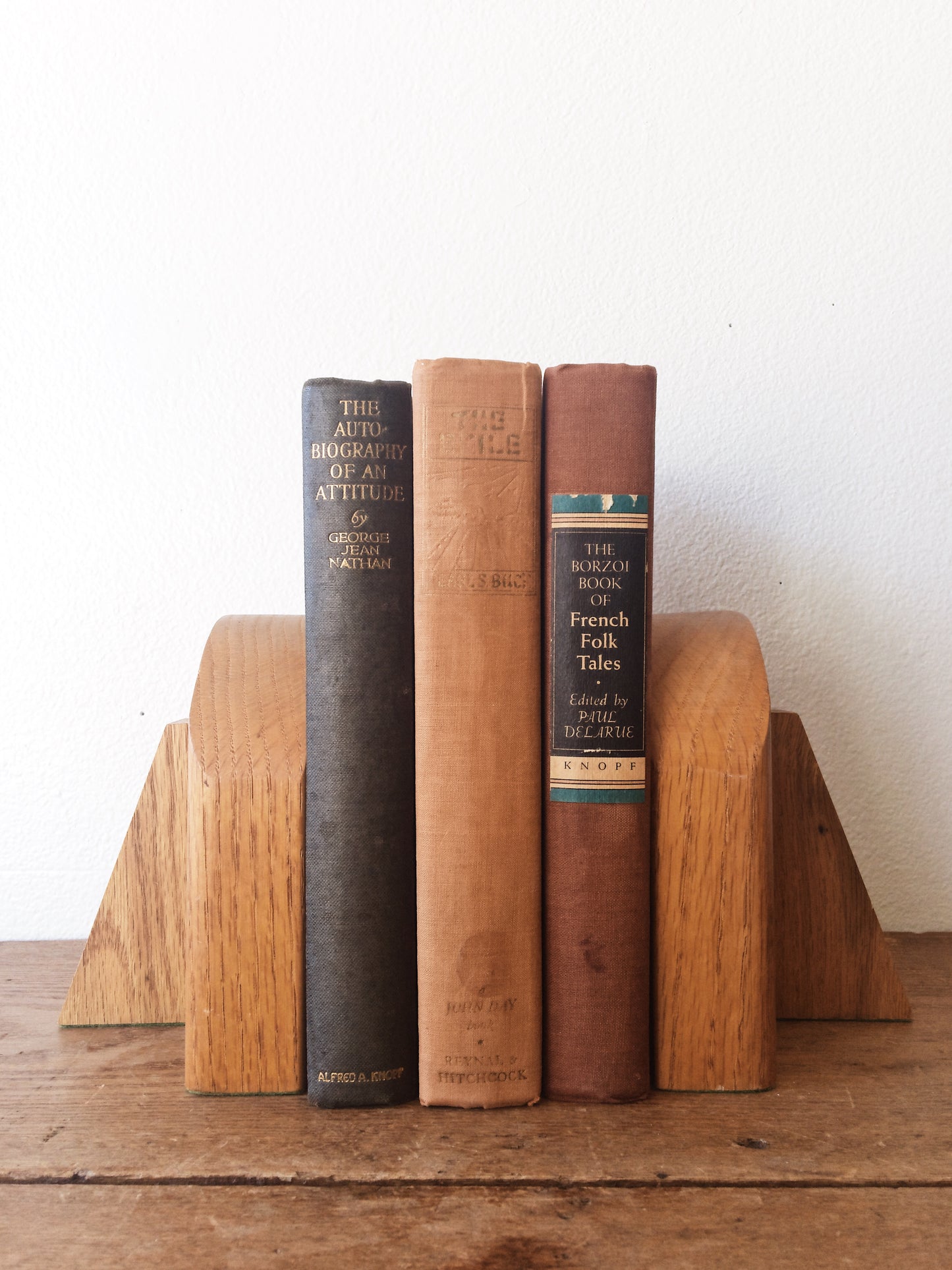 Vintage Handmade Wood Bookends