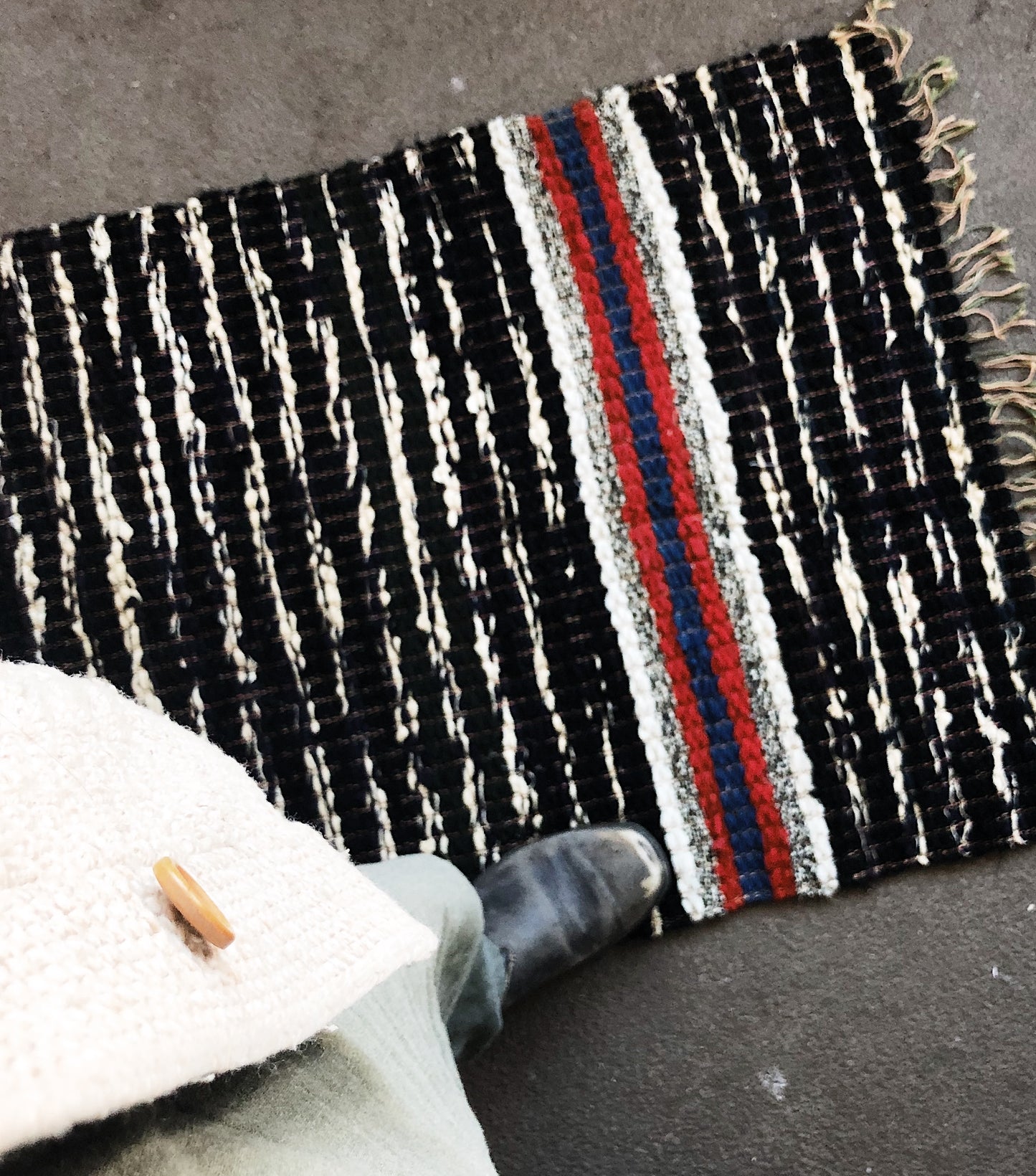 Depression Era Wool Rag Rug / Weaving