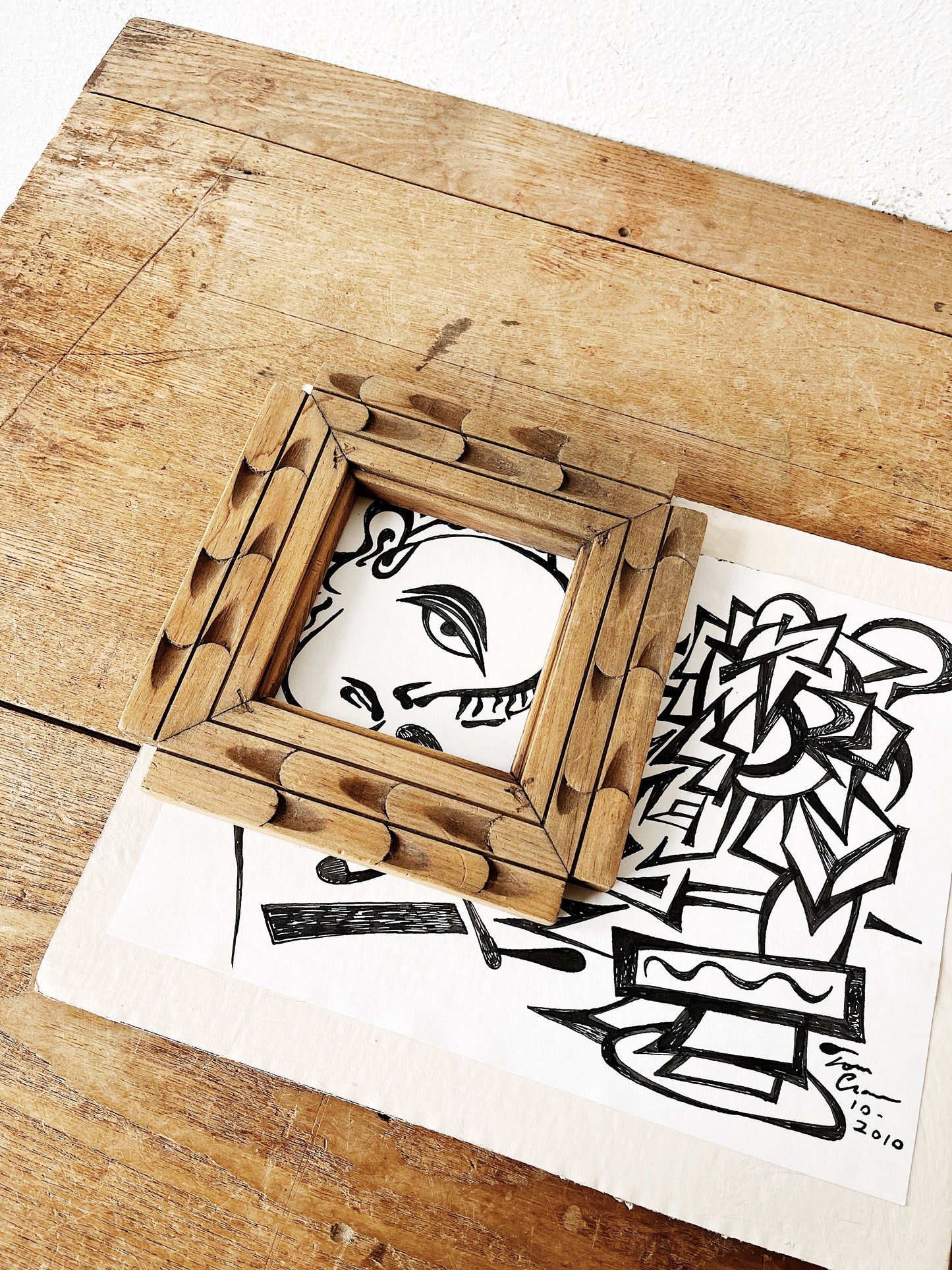 Carved Folk Wood Frame