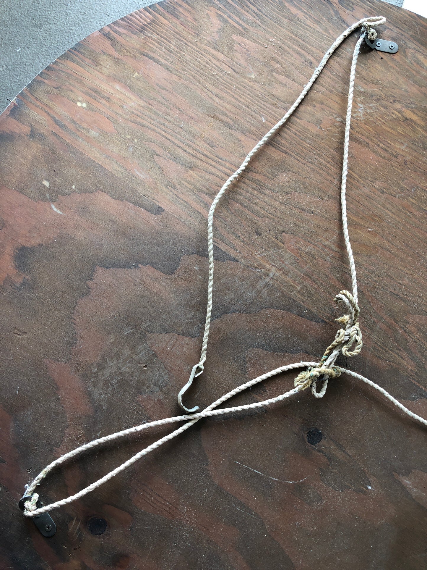 Large Vintage Round Mirror with Octagonal Bevel