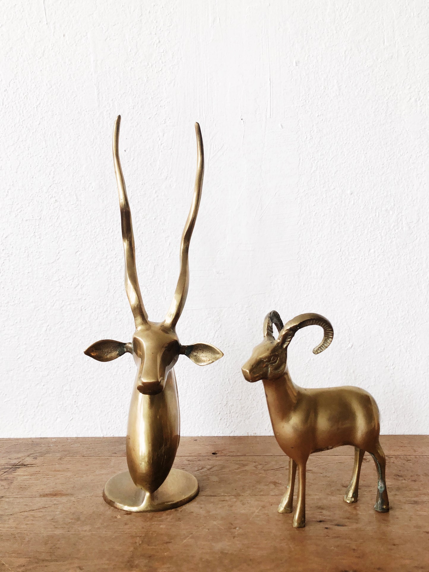 Vintage Brass Horned Animals