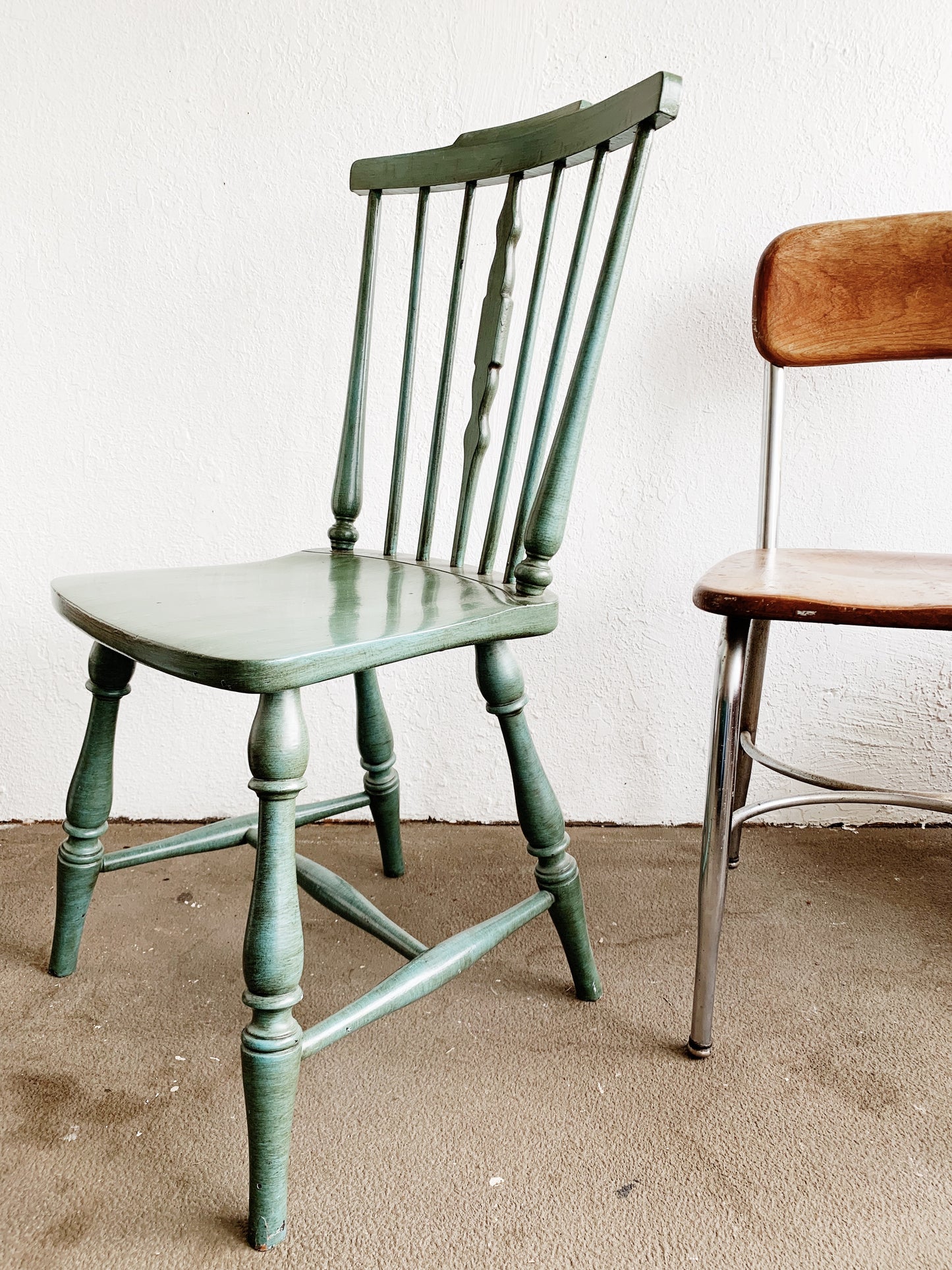 Green Vintage Wood Chair