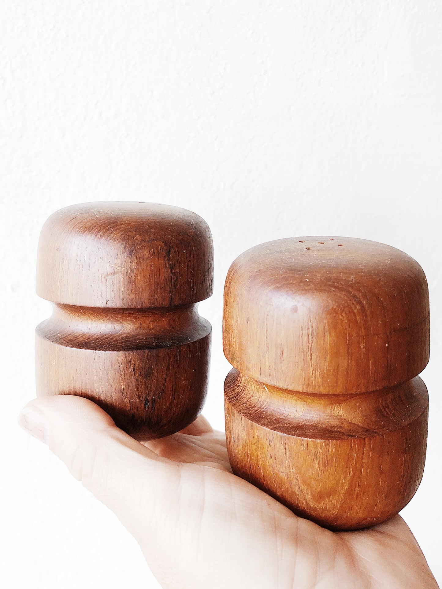 Vintage Teak Salt and Pepper Shakers