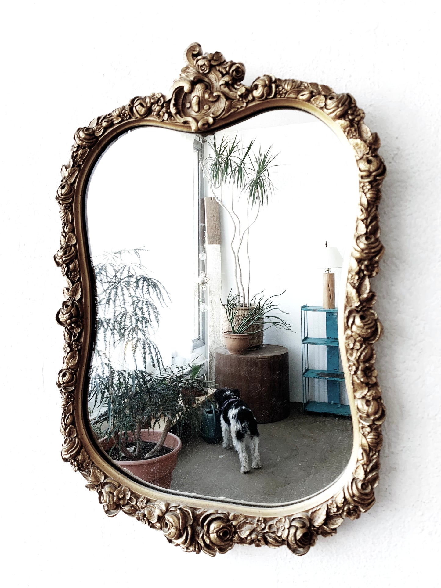 Vintage Wood Gesso Mirror