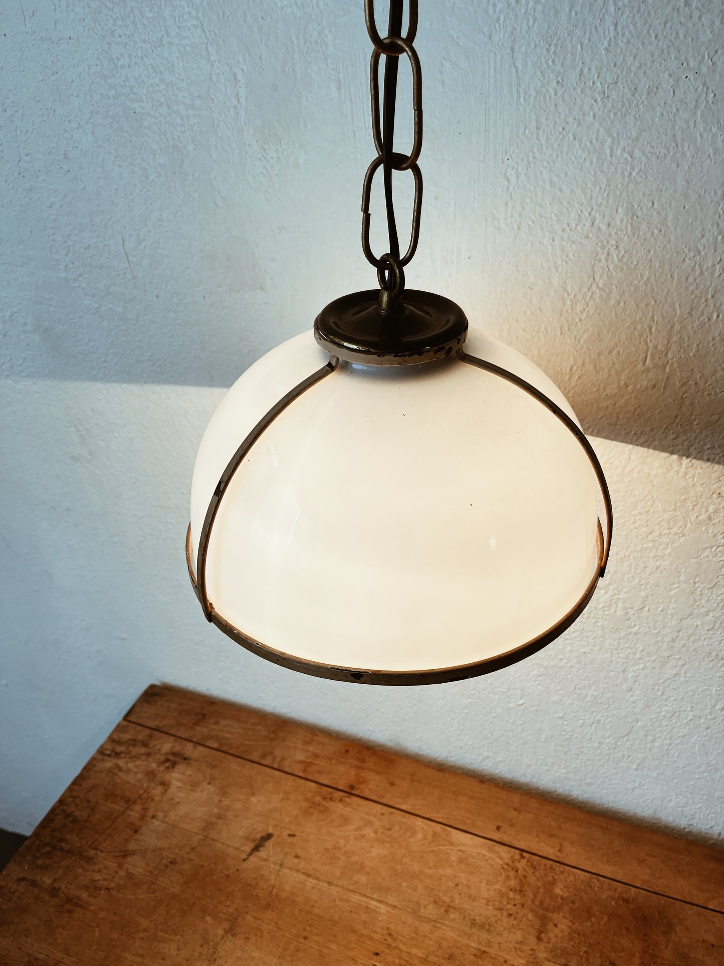 Vintage Milk Glass Pendant Lamp