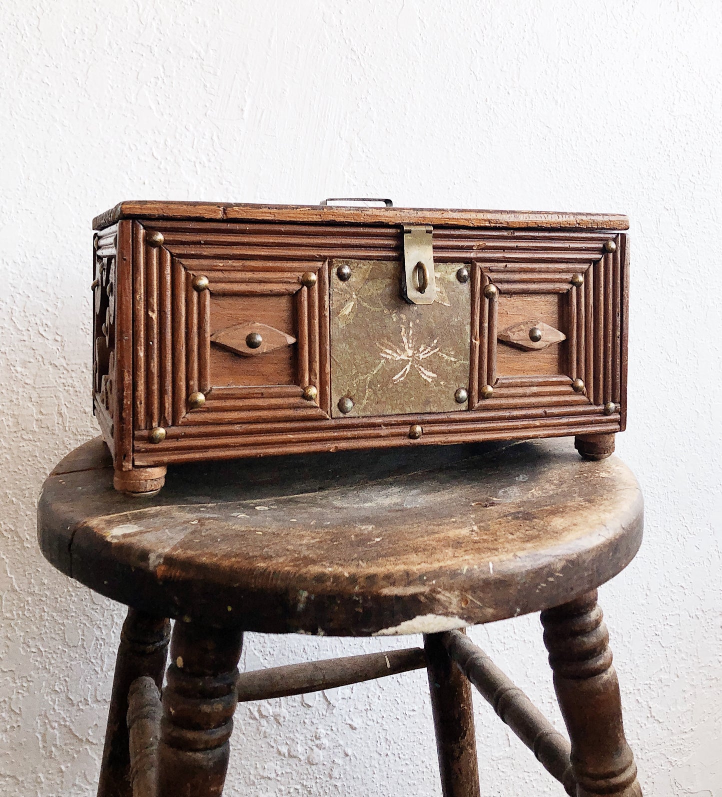 Vintage Handmade Tramp Art Box