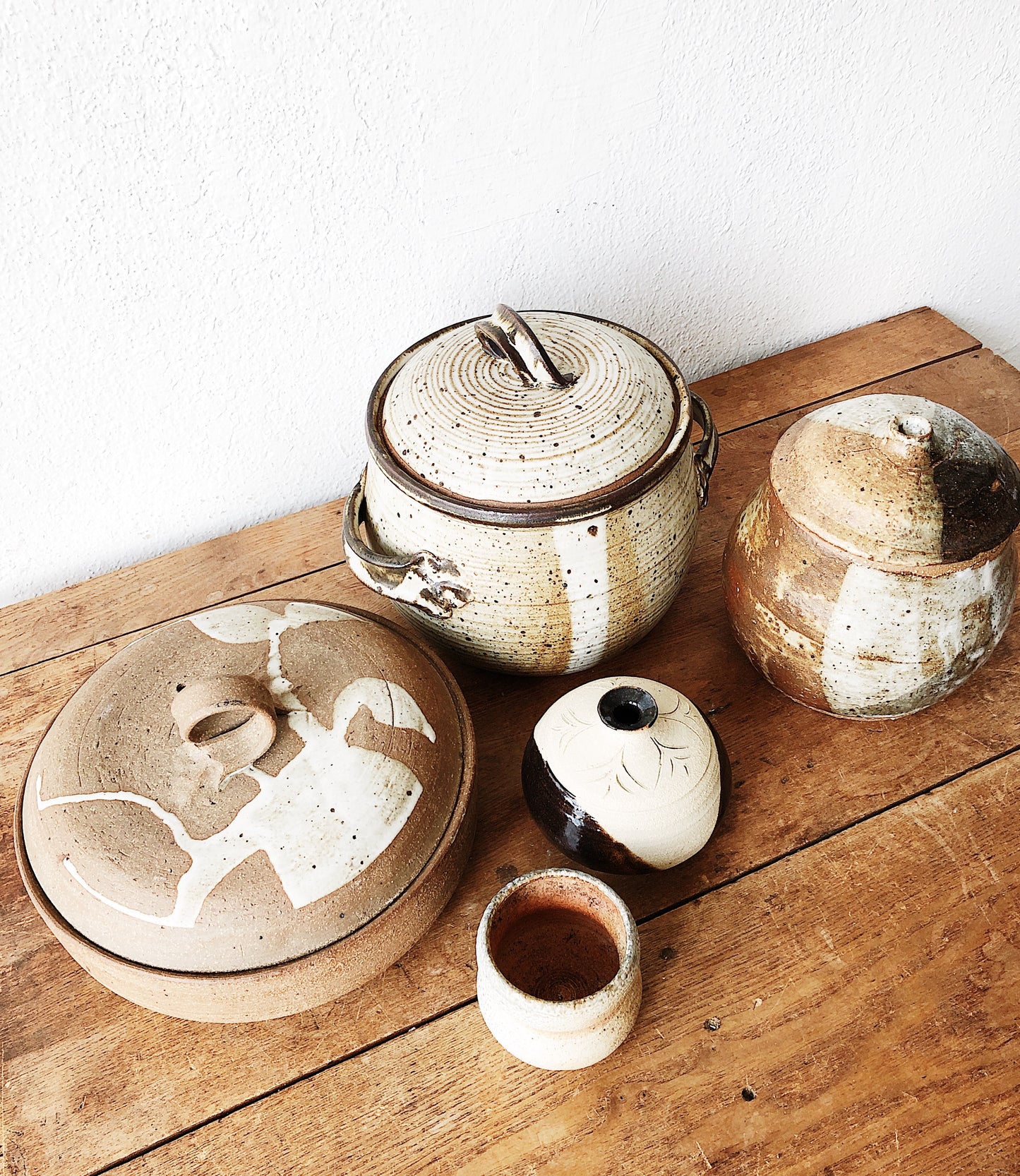 Vintage Lidded Stoneware Crock