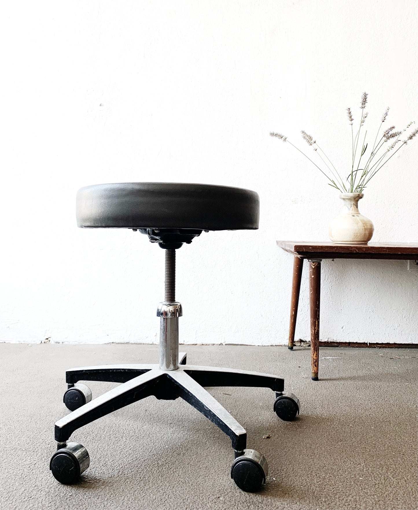 Vintage Industrial Rolling Stool
