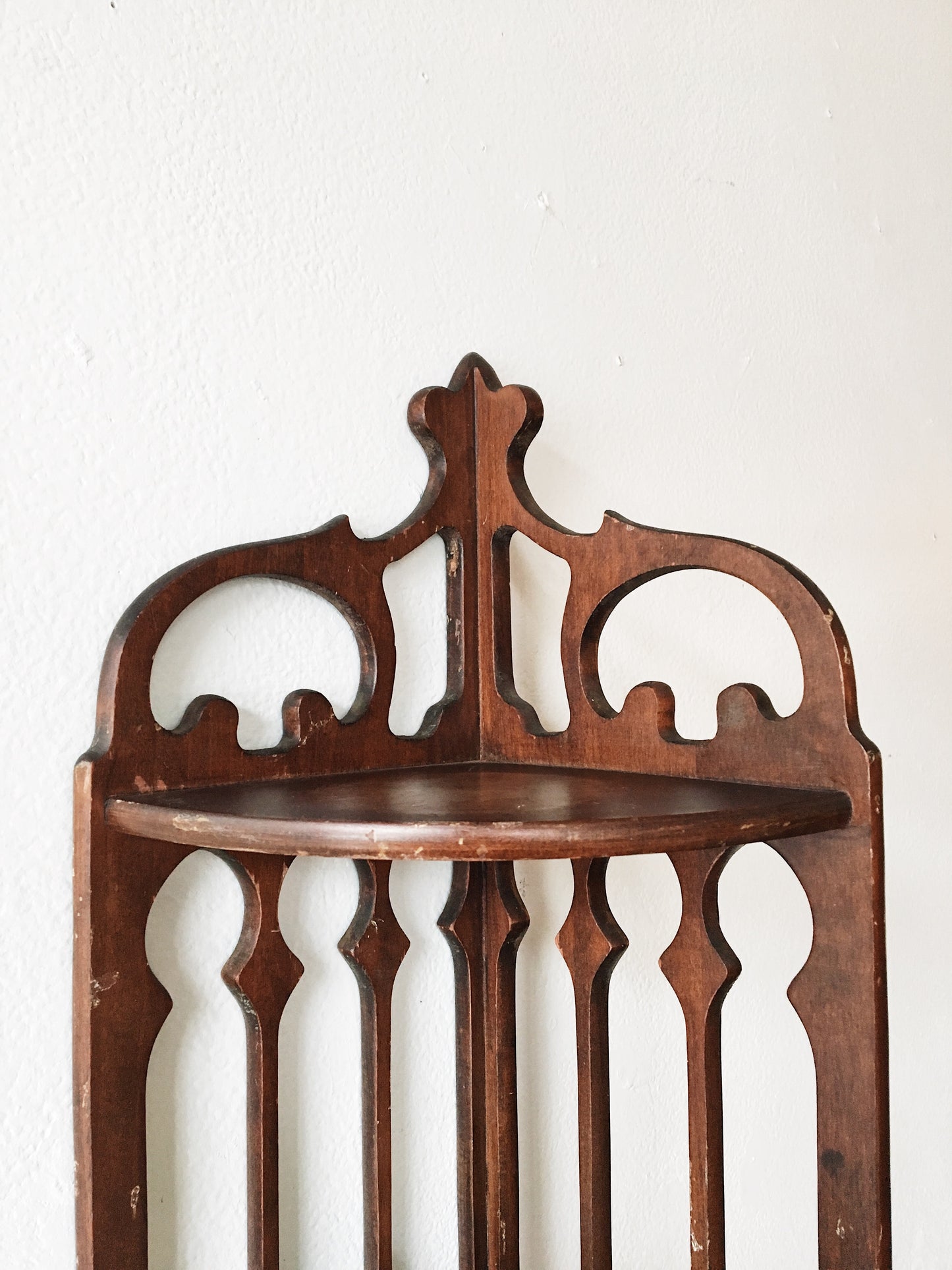 Vintage Ornate Wood Corner Shelf