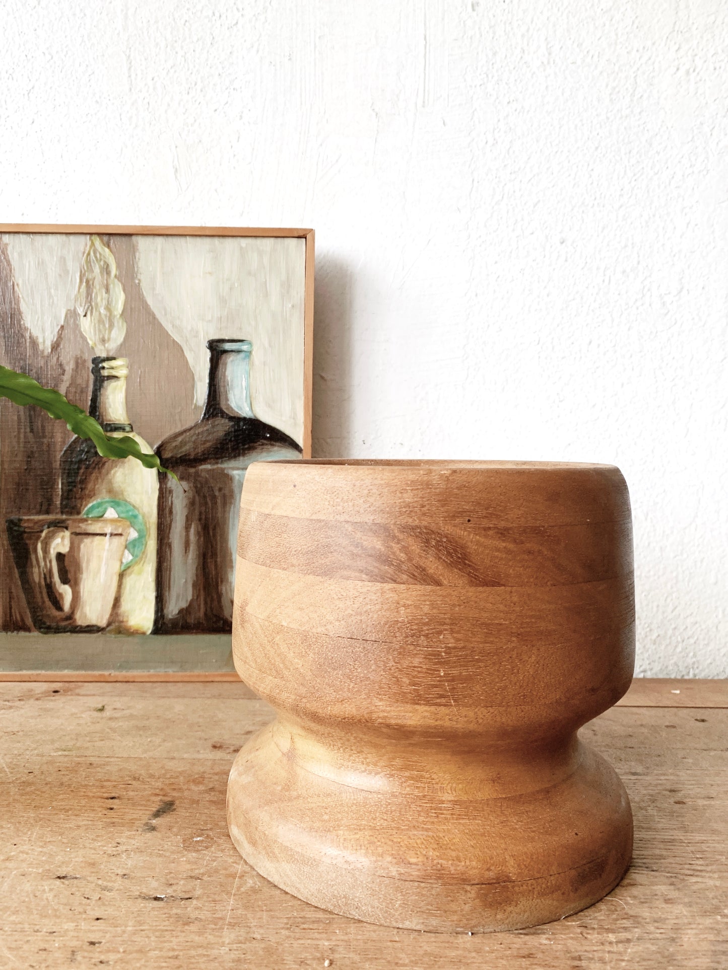 Vintage Turned Wood Bowl or Planter