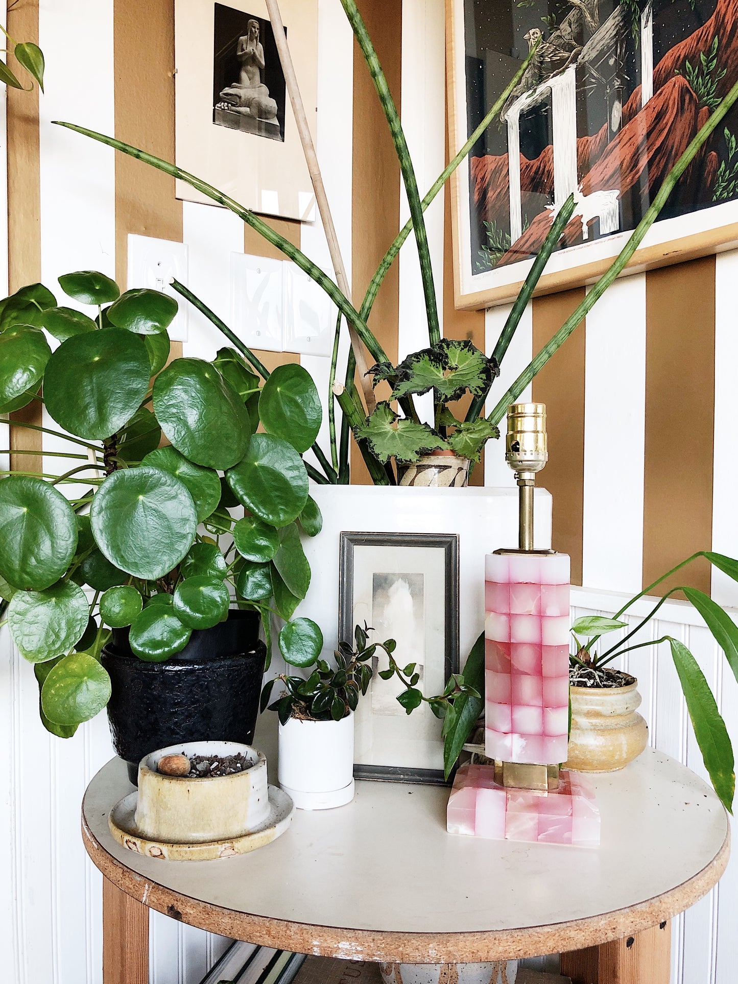 Vintage Polished Agate Lamp