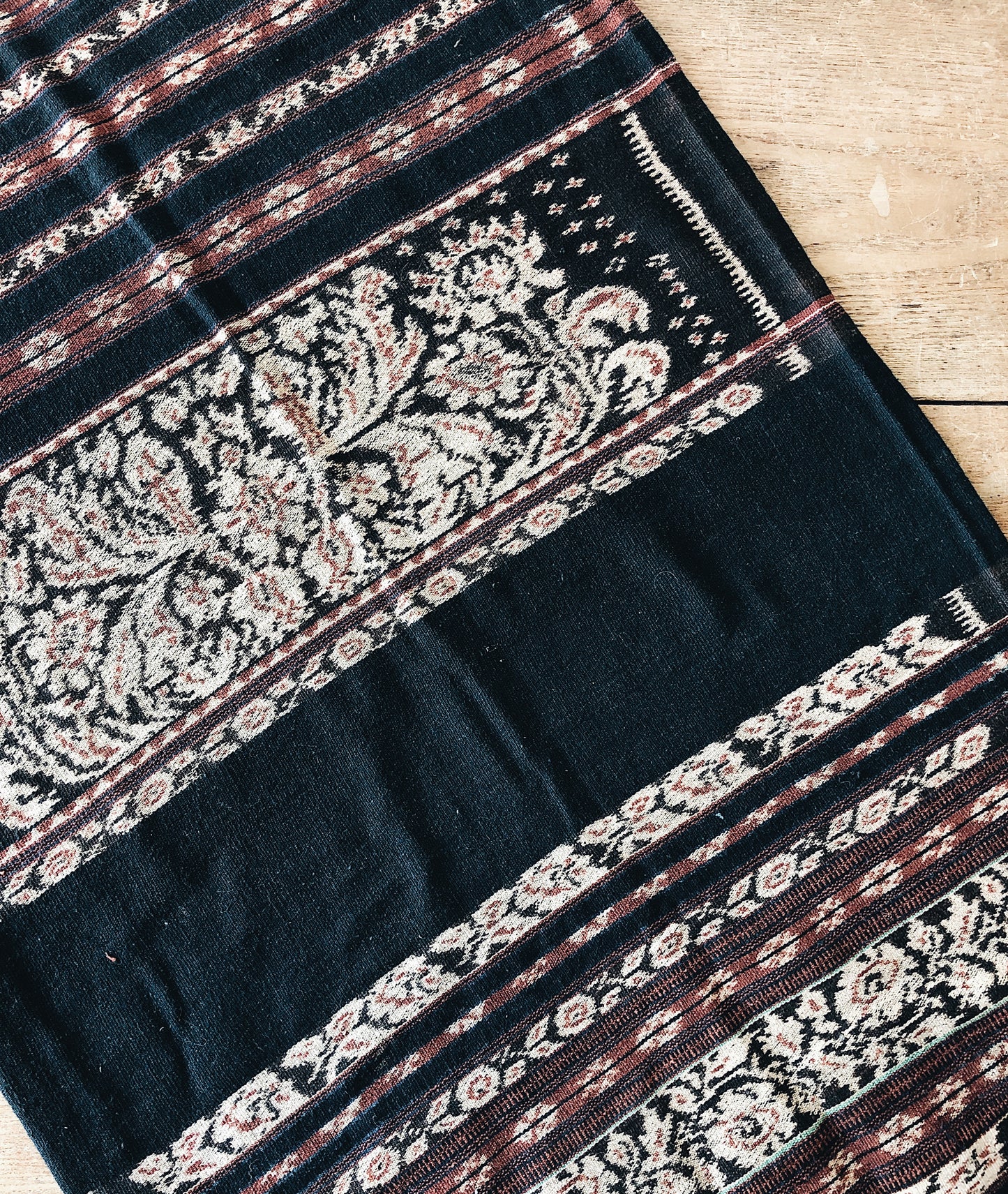 Vintage Indigo Ikat Sarong - Double Layer