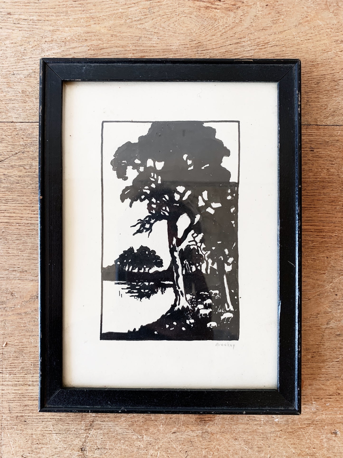 Antique Framed Pen and Ink Drawing