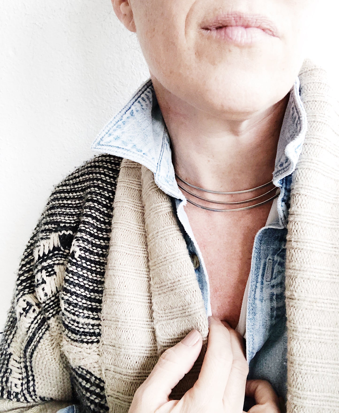 Vintage Mexican Silver Choker Cuff