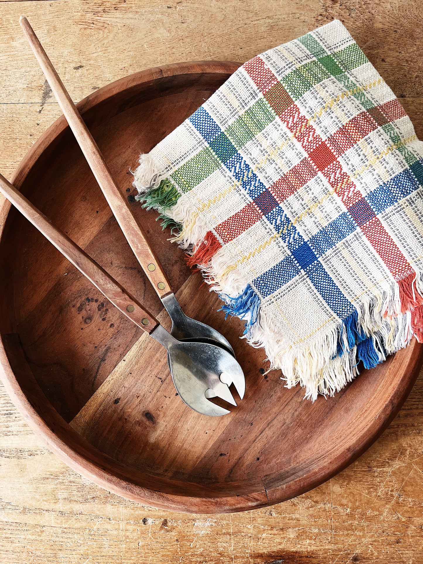 Shallow Teak Bowl and Servers