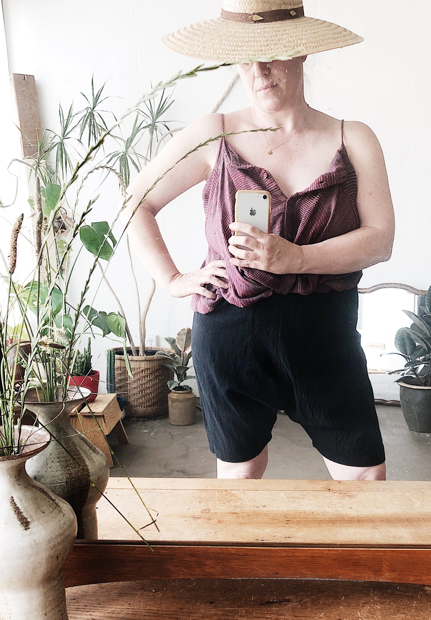 UZI NYC Hand Dyed Drop Crotch Short