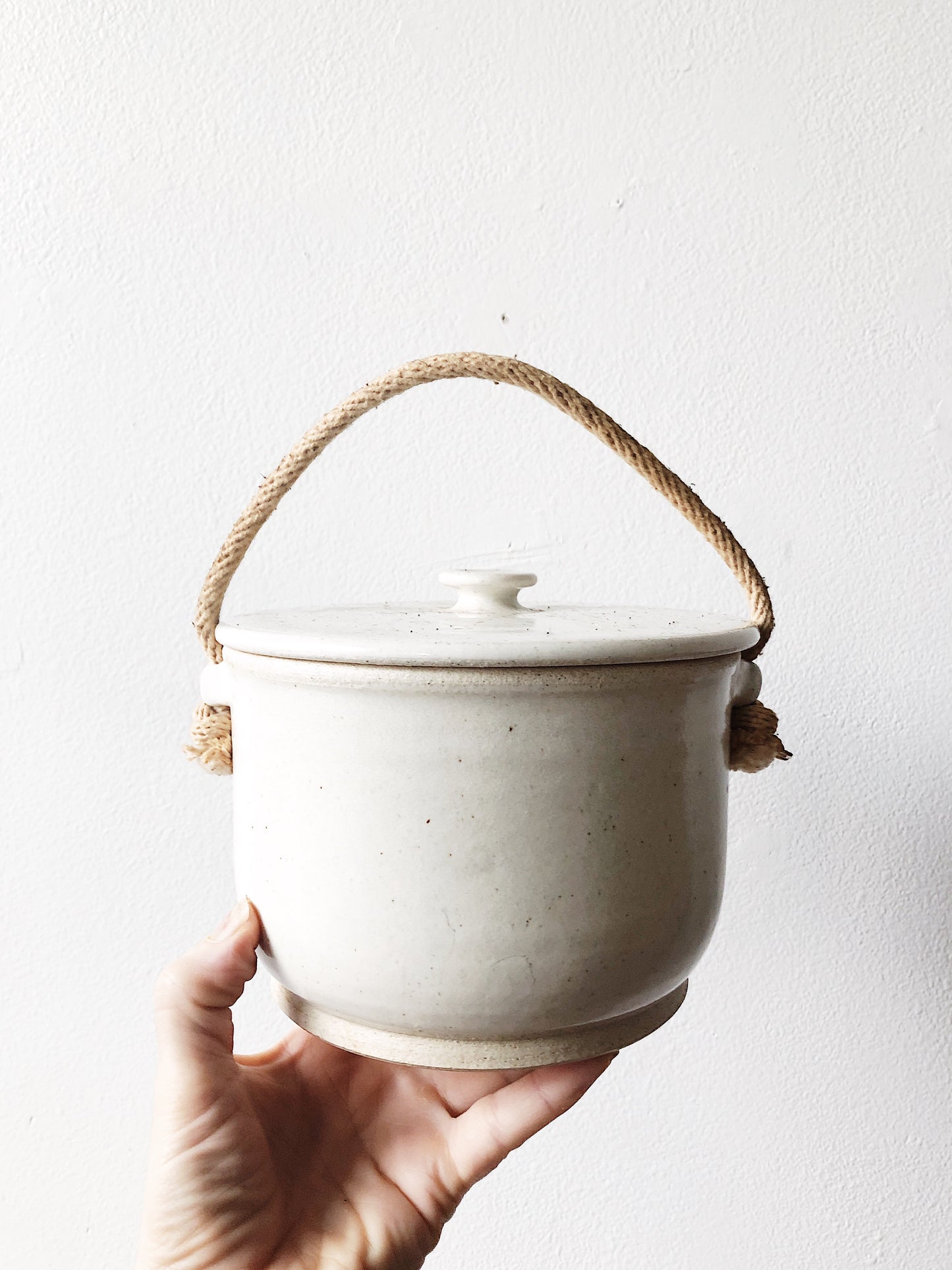Vintage Stoneware Lidded Crock