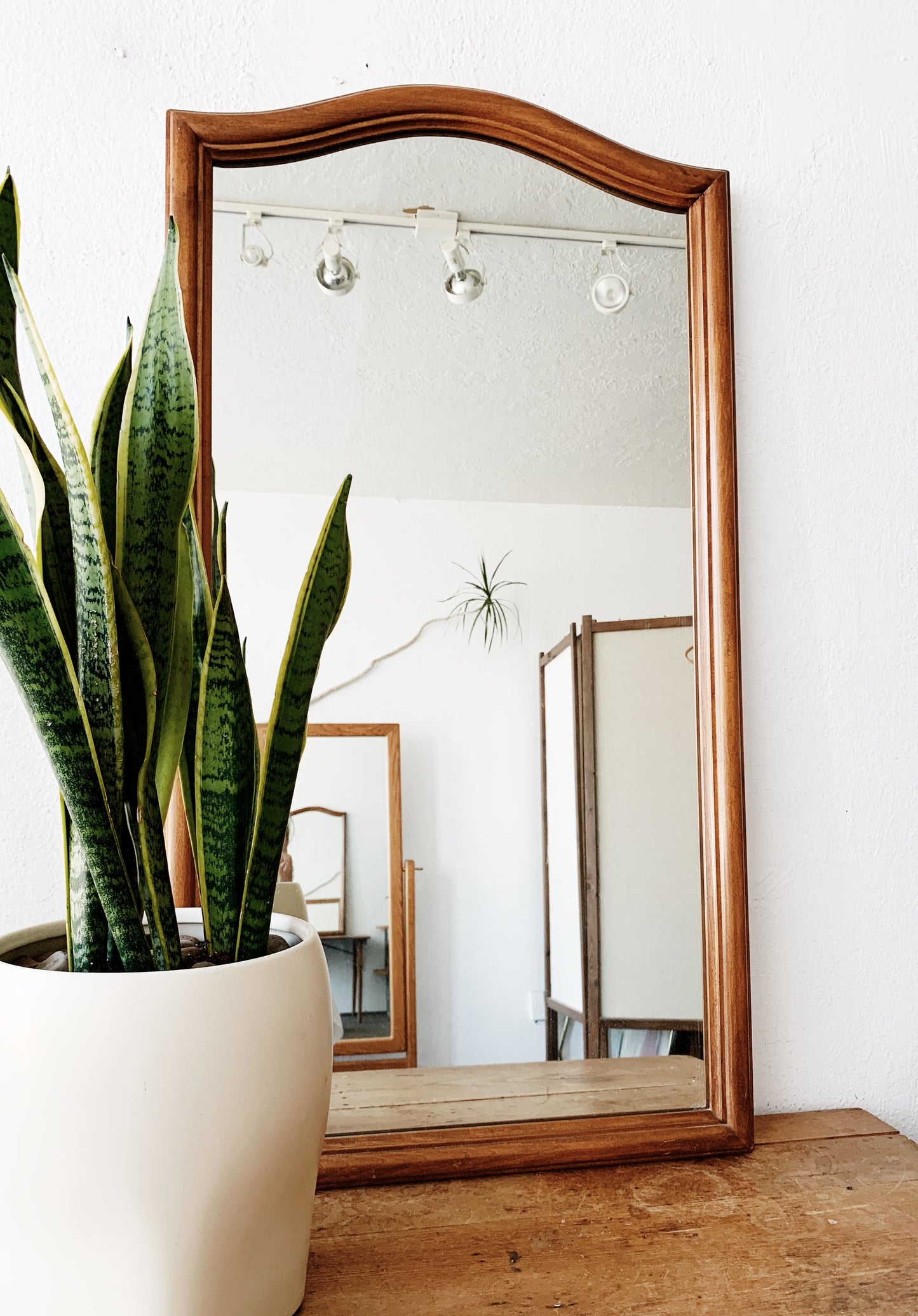 Vintage Wood Framed Mirror