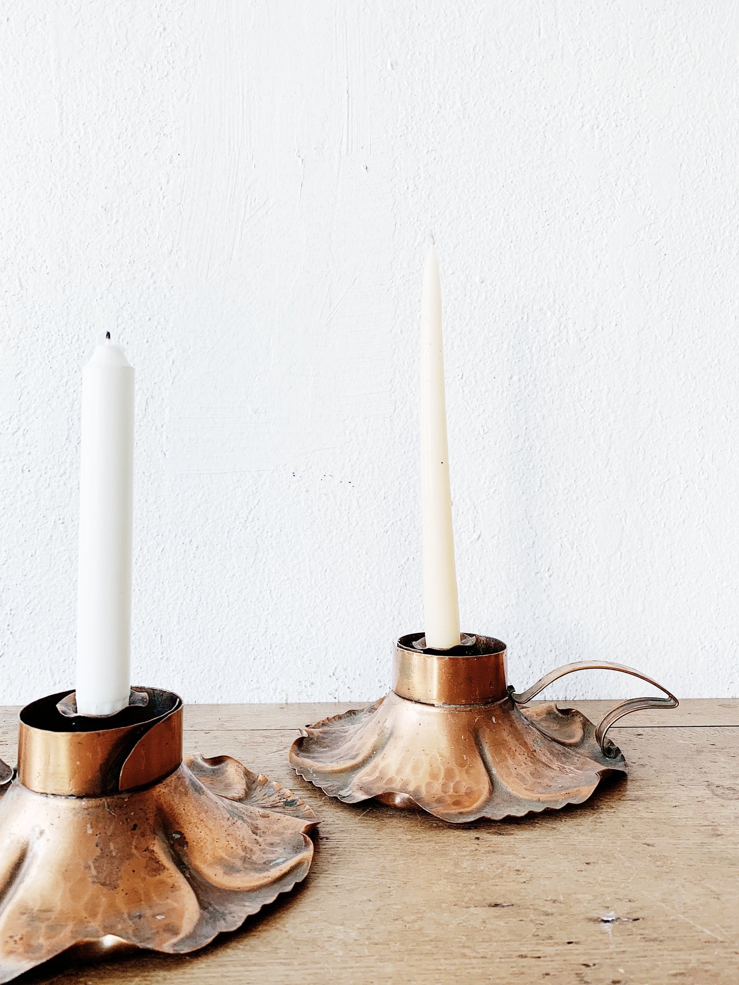 Vintage Hammered Copper Candle Holder