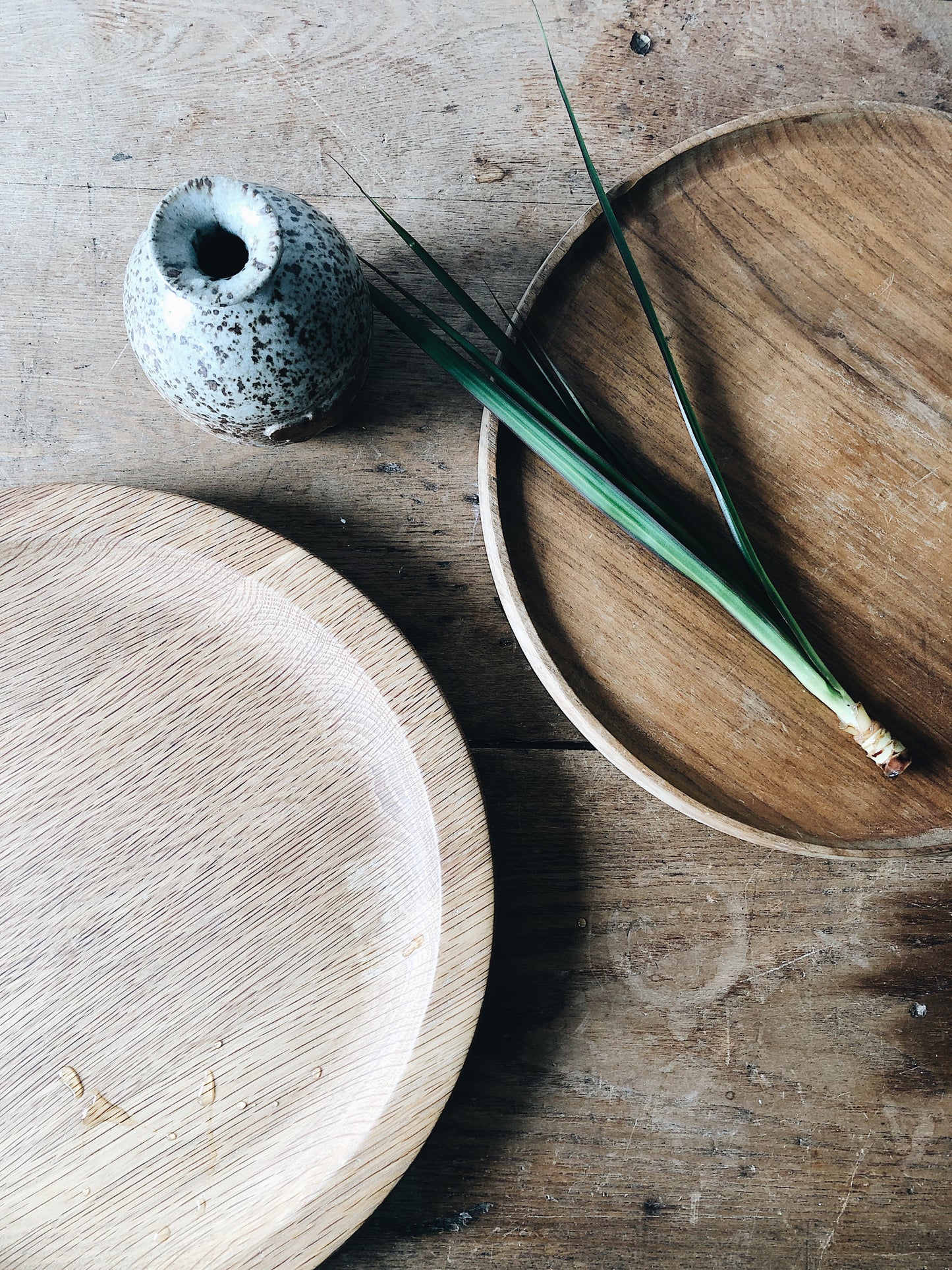 Vintage Wood Tray Pair