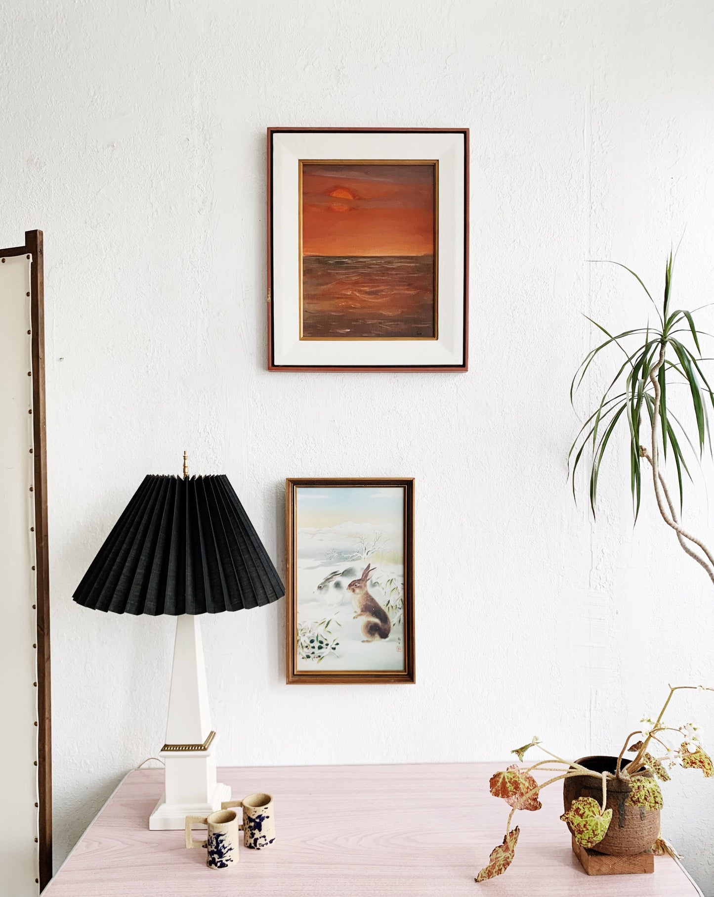 Vintage Original Framed Sunset Painting c1970