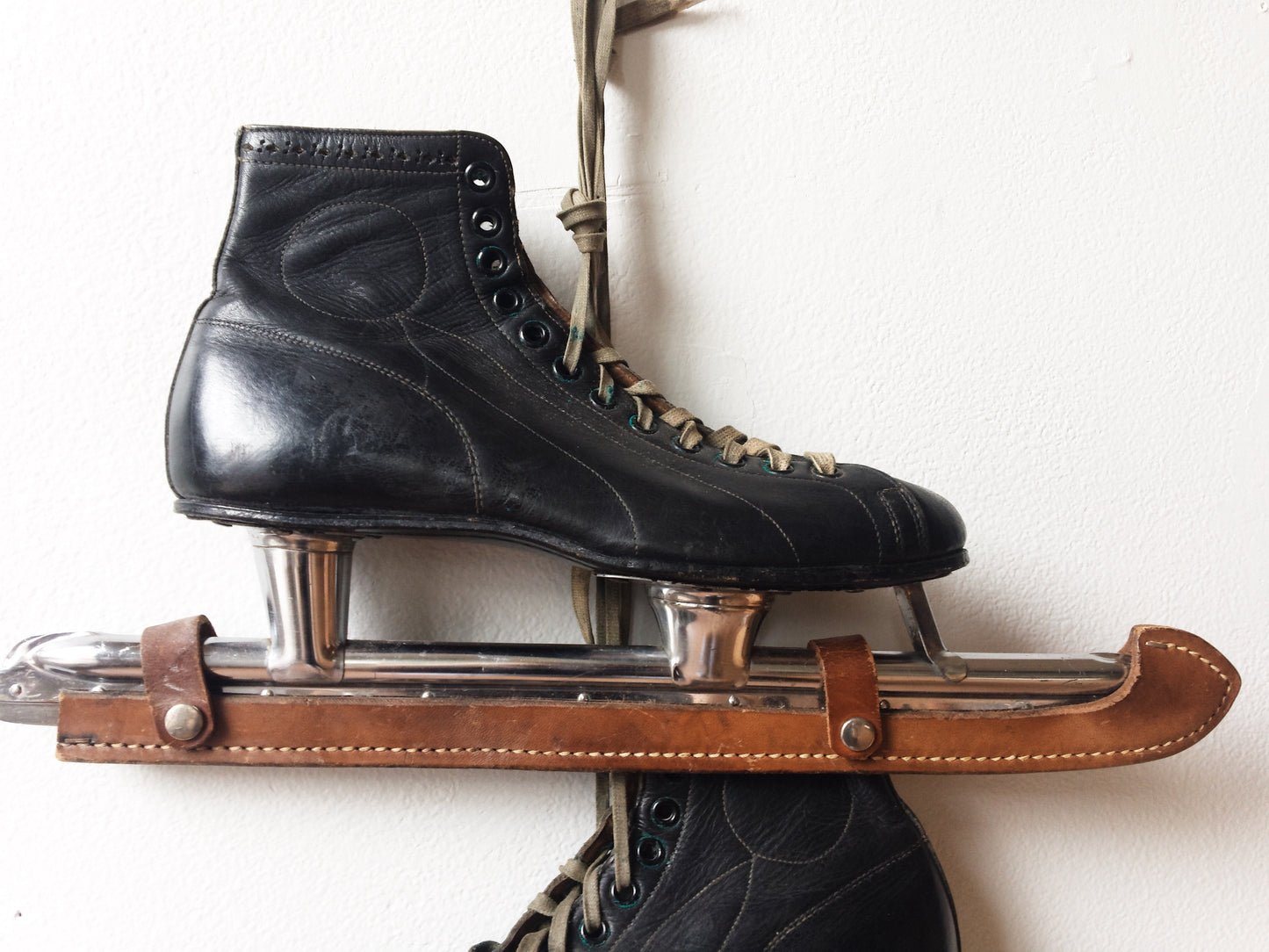 Vintage Leather Ice Skates